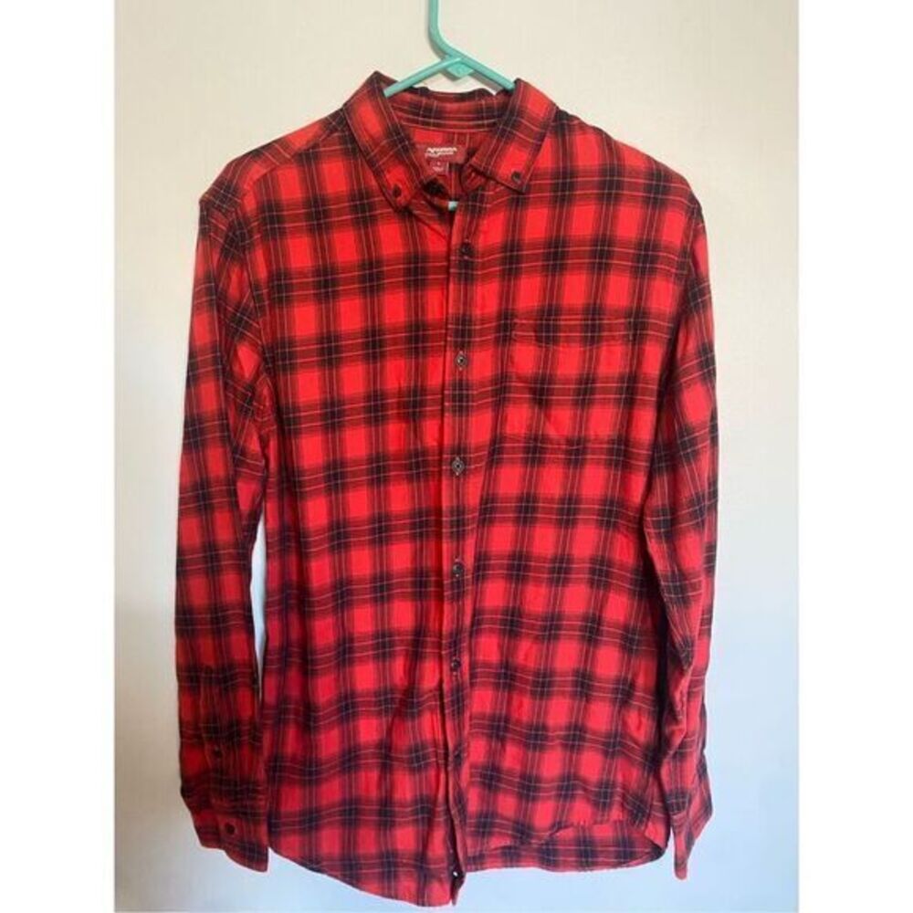 Men’s Arizona Red‎ And Black Plaid Button Down Shirt Size Small